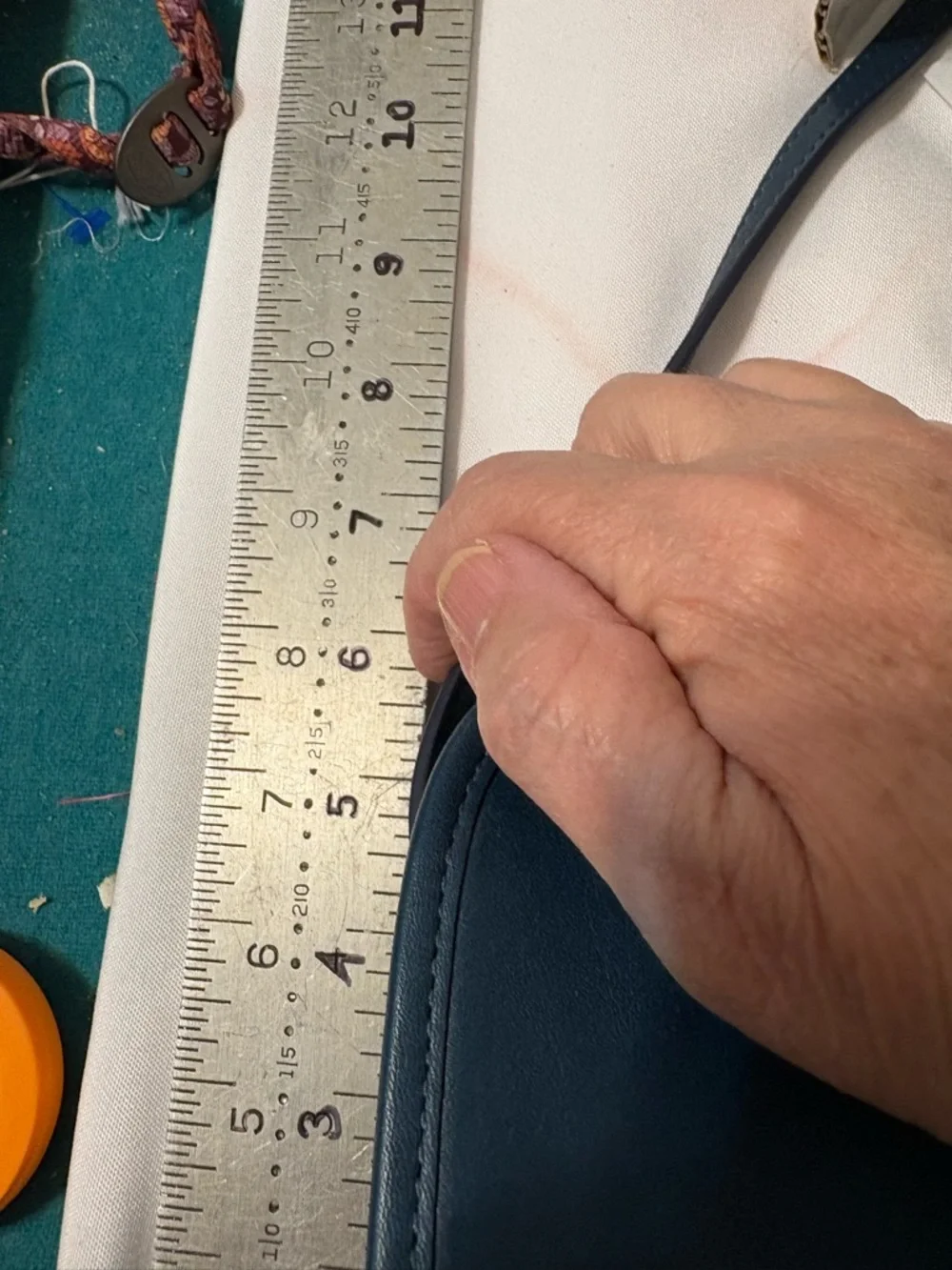 Coach Pebble Leather Crossbody Bag in Teal Zip closure adjustable strap w/charm - Picture 14 of 15